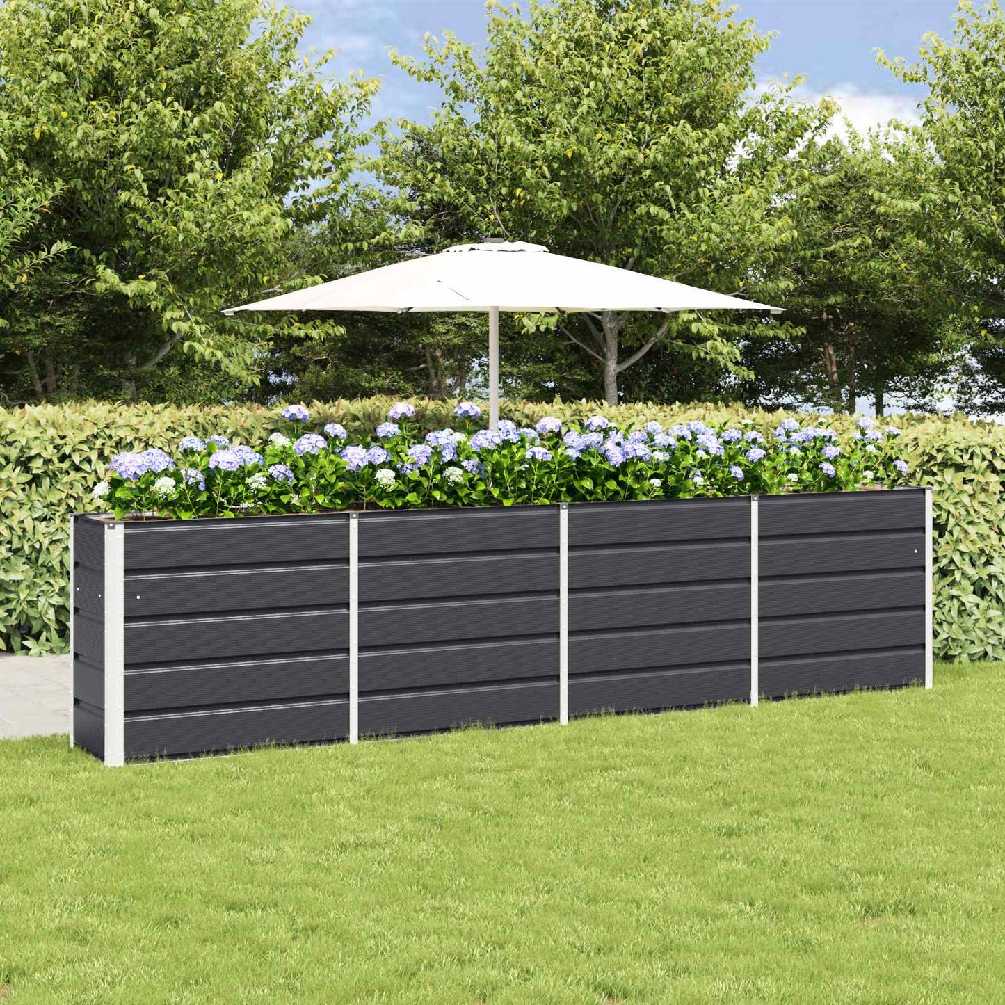 VidaXL jardinière anthracite 160 x 40 x 75 cm acier