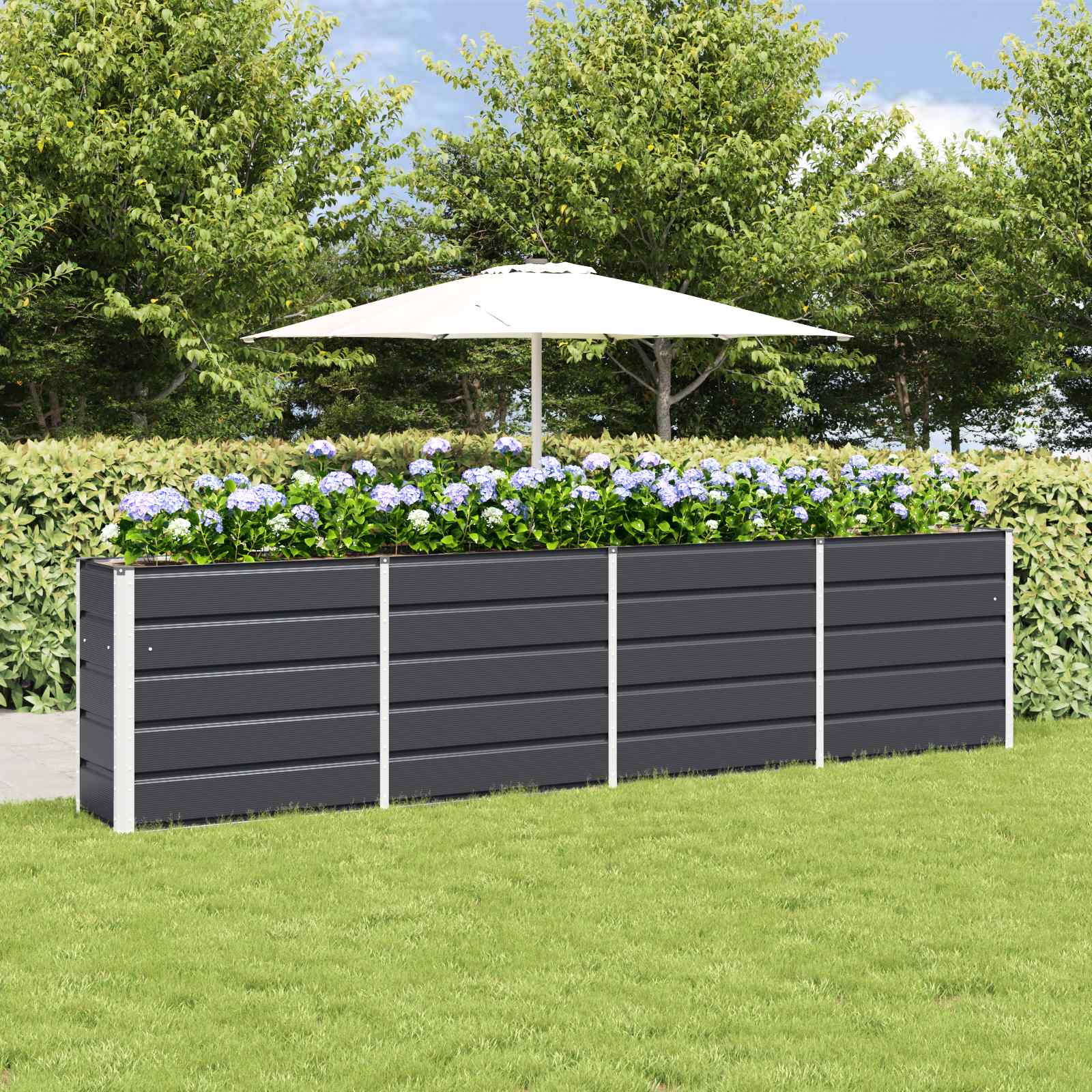 VidaXL jardinière anthracite 160 x 40 x 75 cm acier