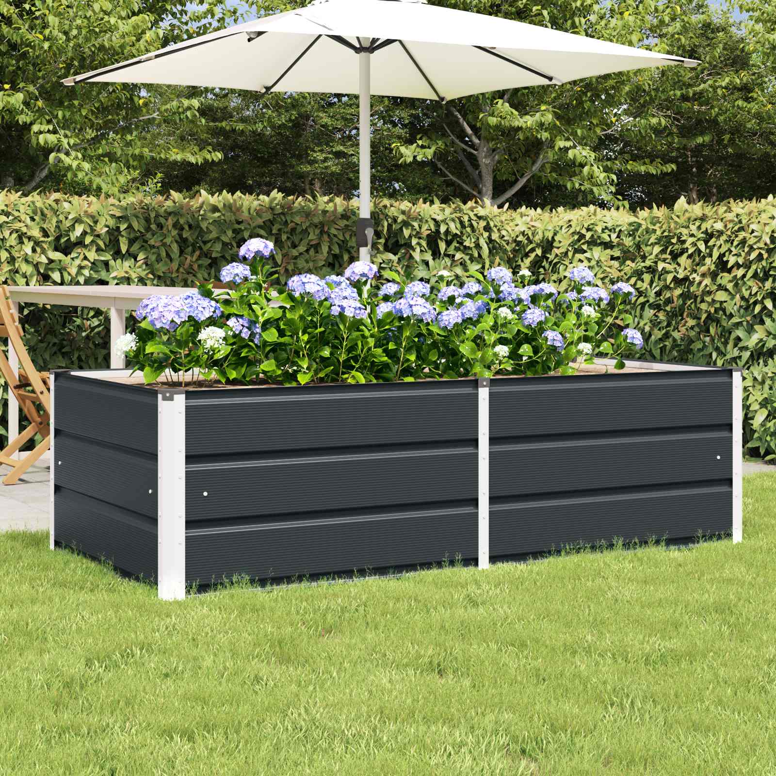 Vidaxx jardinière anthracite 160 x 80 x 45 cm acier