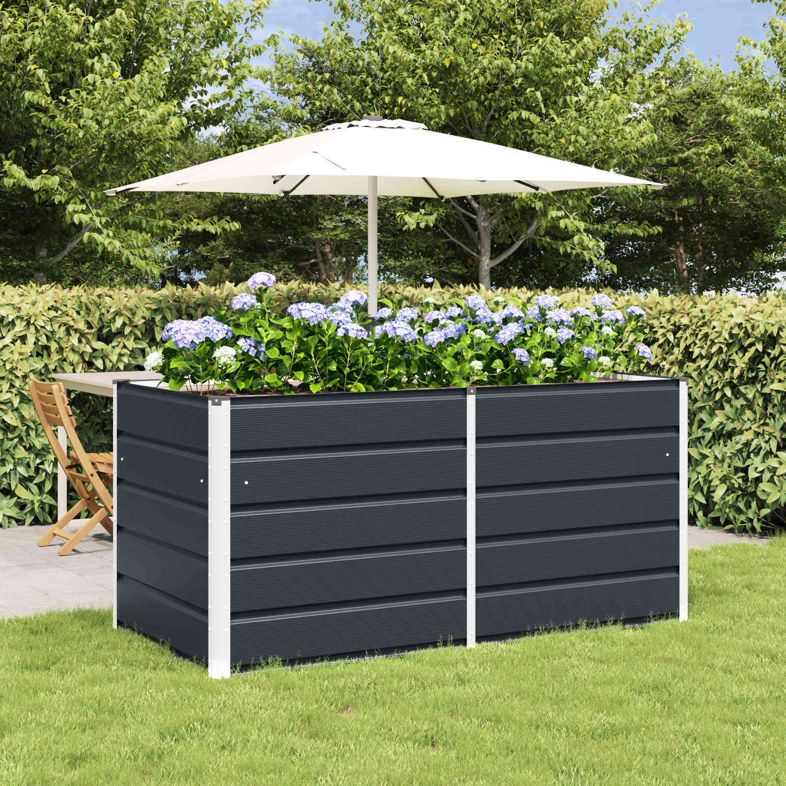 Vidaxx jardinière anthracite 160 x 80 x 75 cm acier