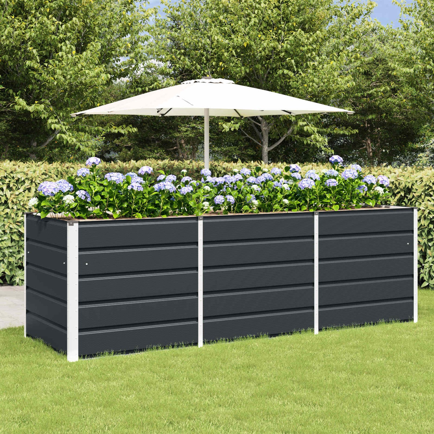 Vidaxx jardinière anthracite 240 x 80 x 75 cm acier
