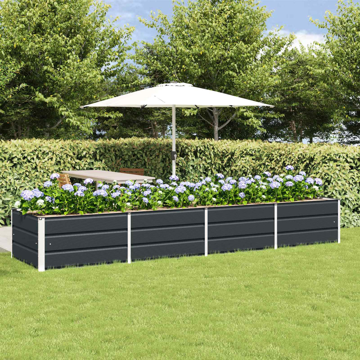 Vidaxx jardinière anthracite 320 x 80 x 45 cm acier