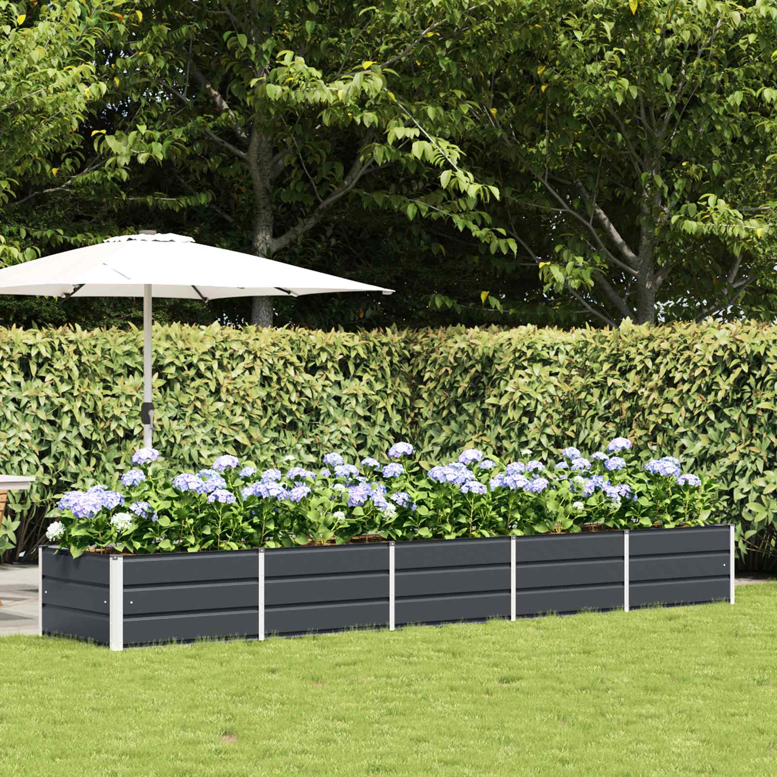 Vidaxx jardinière anthracite 400 x 80 x 45 cm acier