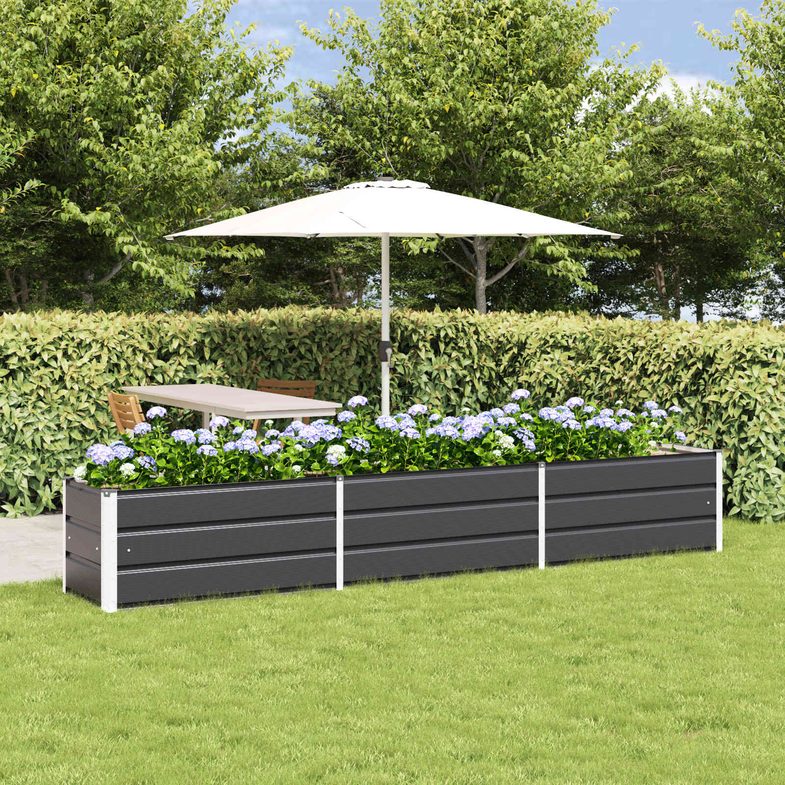 Vidaxx jardinière anthracite 480 x 50 x 45 cm acier galvanisé
