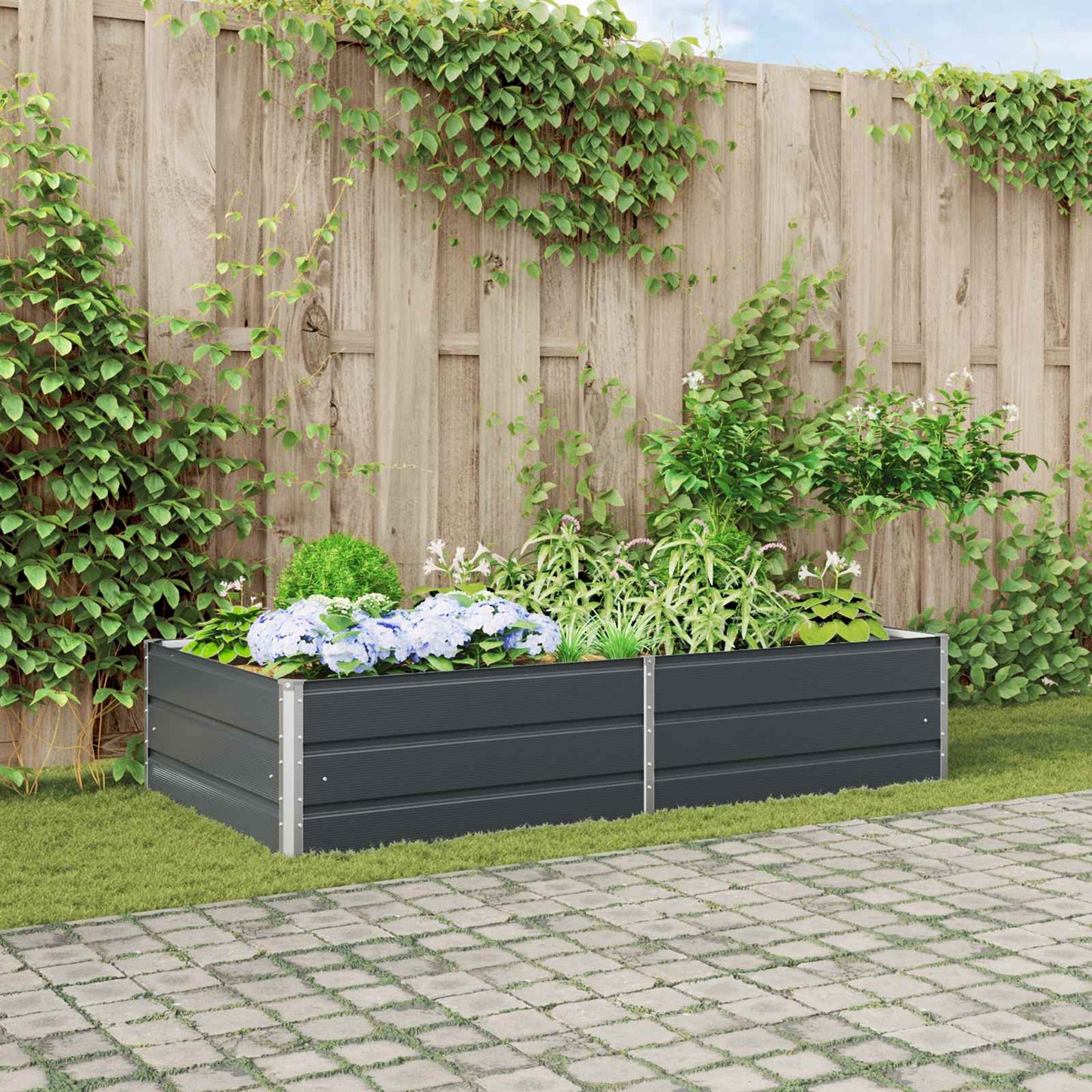 Vidaxx jardinière anthracite 195 x 100 x 45 cm acier galvanisé
