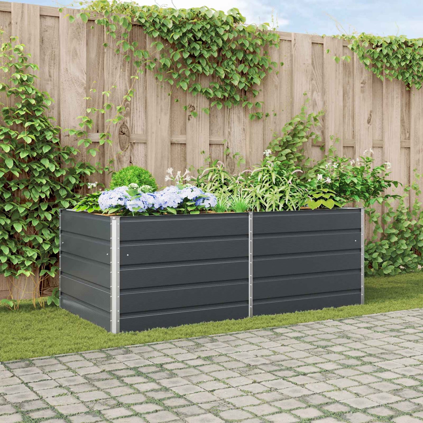 Vidaxx jardinière anthracite 195 x 100 x 45 cm acier galvanisé