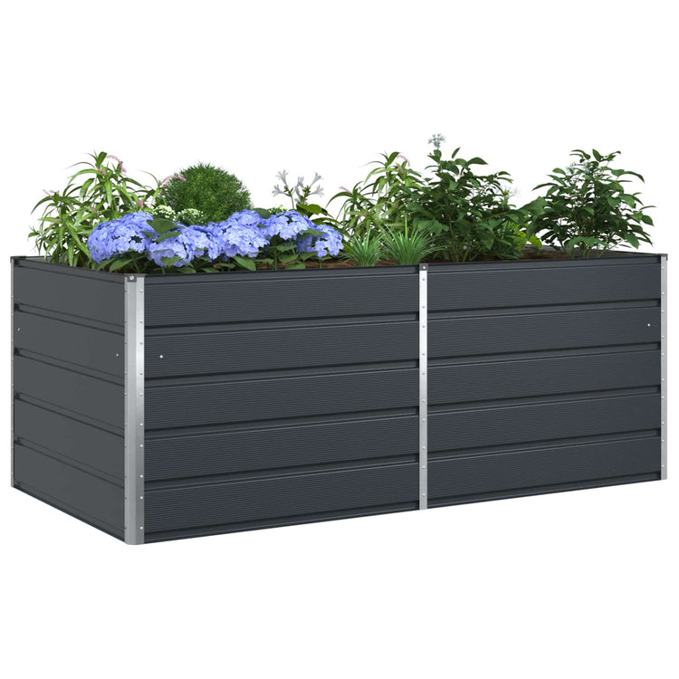 Vidaxx jardinière anthracite 195 x 100 x 45 cm acier galvanisé