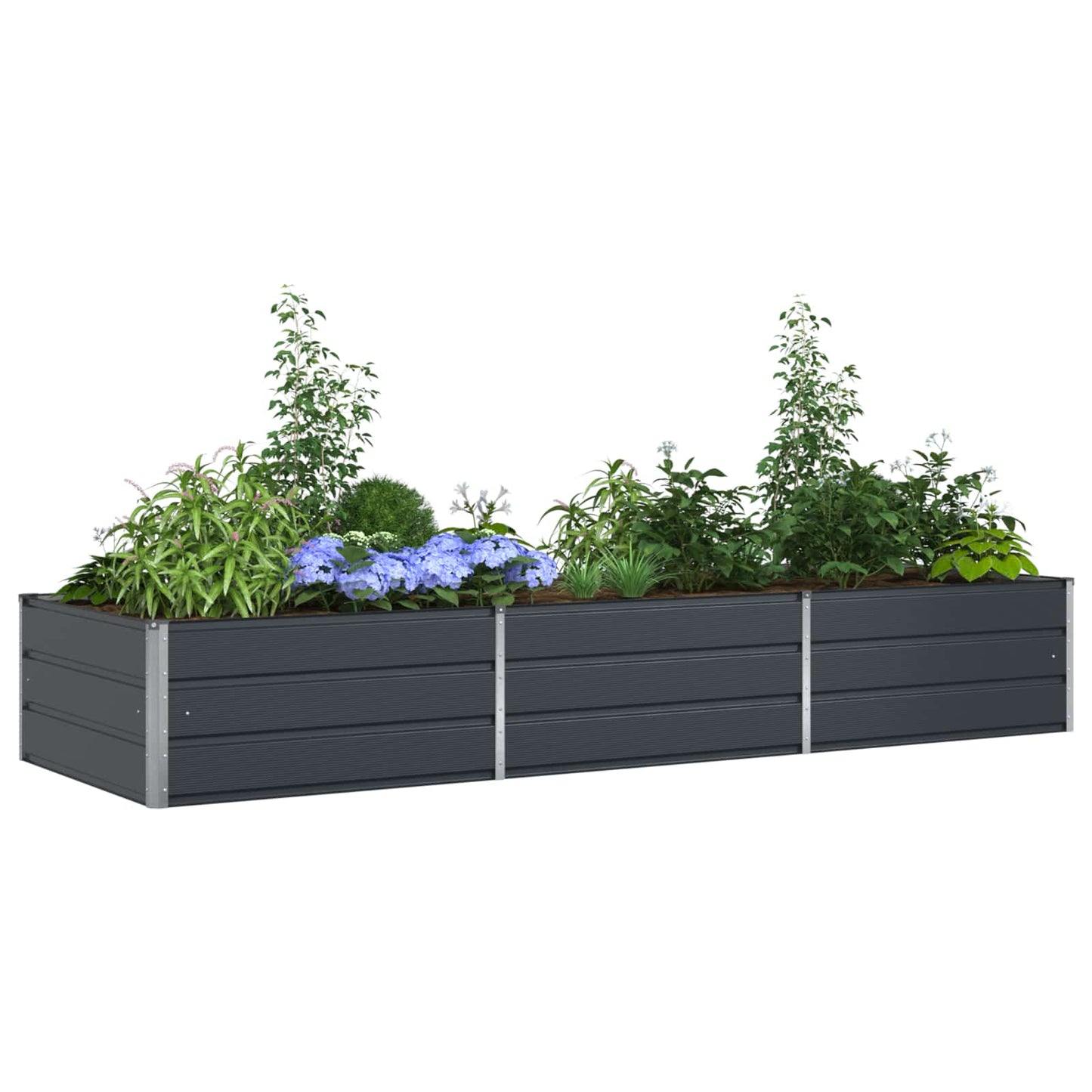 Vidaxx jardinière anthracite 195 x 100 x 45 cm acier galvanisé