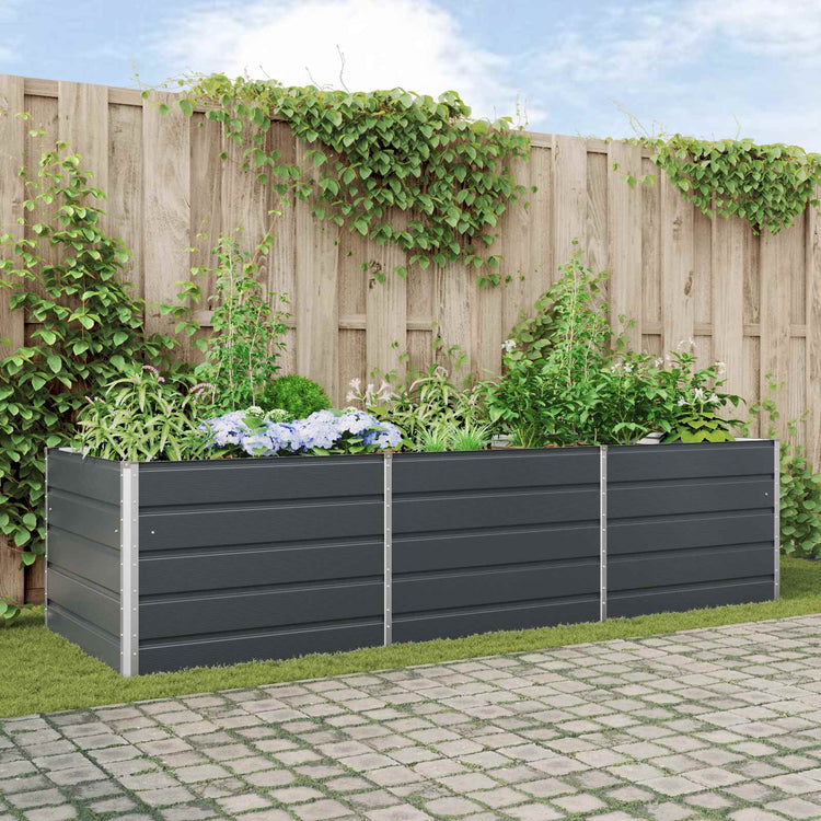 Vidaxx jardinière anthracite 195 x 100 x 45 cm acier galvanisé