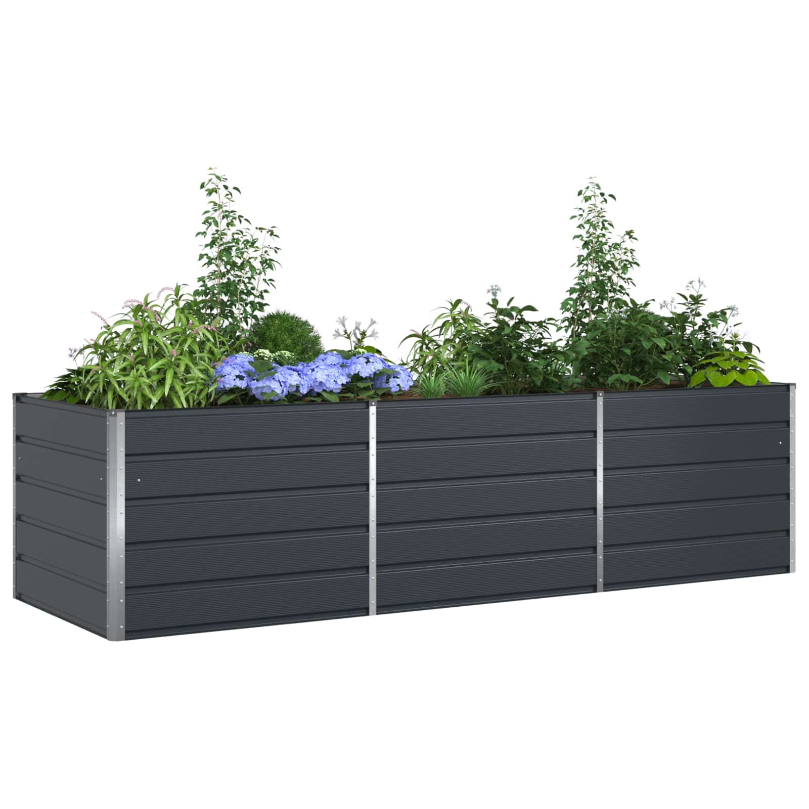 Vidaxx jardinière anthracite 195 x 100 x 45 cm acier galvanisé