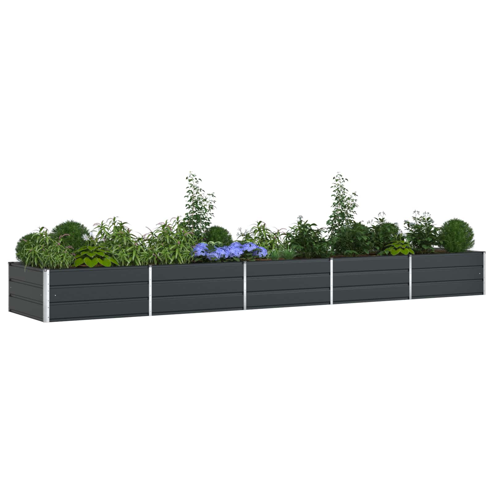 Vidaxx jardinière anthracite 195 x 100 x 45 cm acier galvanisé