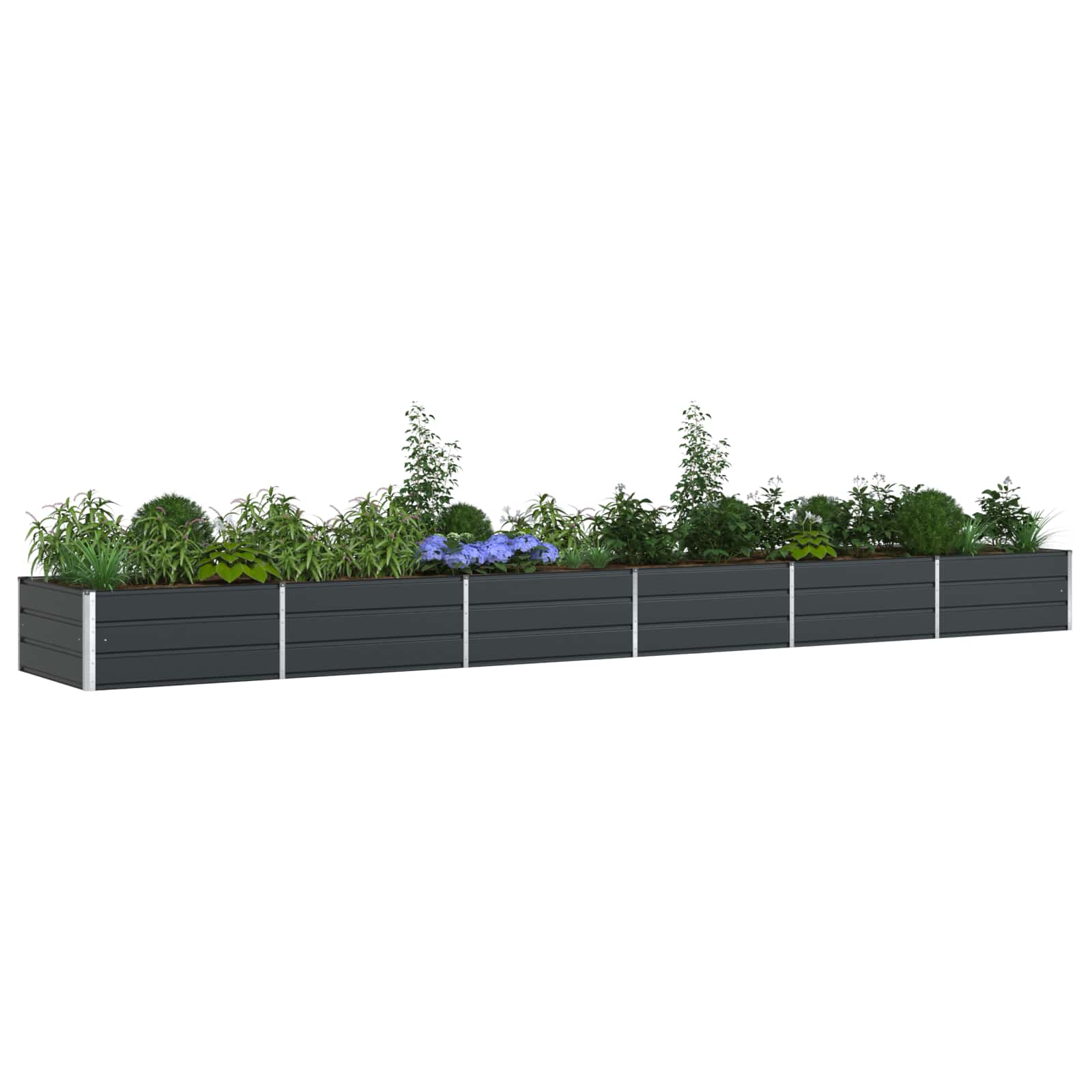 Vidaxx jardinière anthracite 195 x 100 x 45 cm acier galvanisé