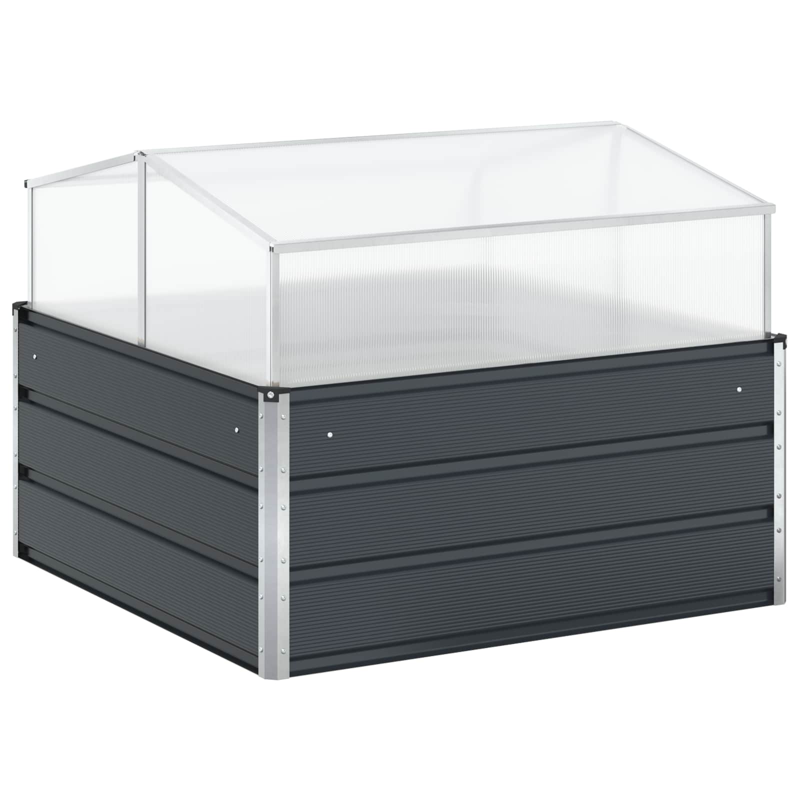 Vidaxl jardinière anthracite 100 x 100 x 77 cm acier galvanisé