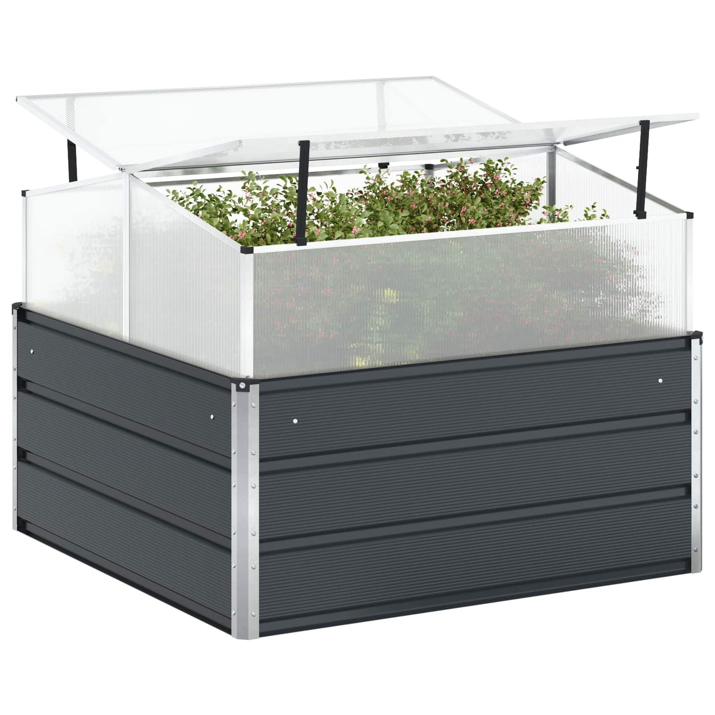 Vidaxl jardinière anthracite 100 x 100 x 77 cm acier galvanisé