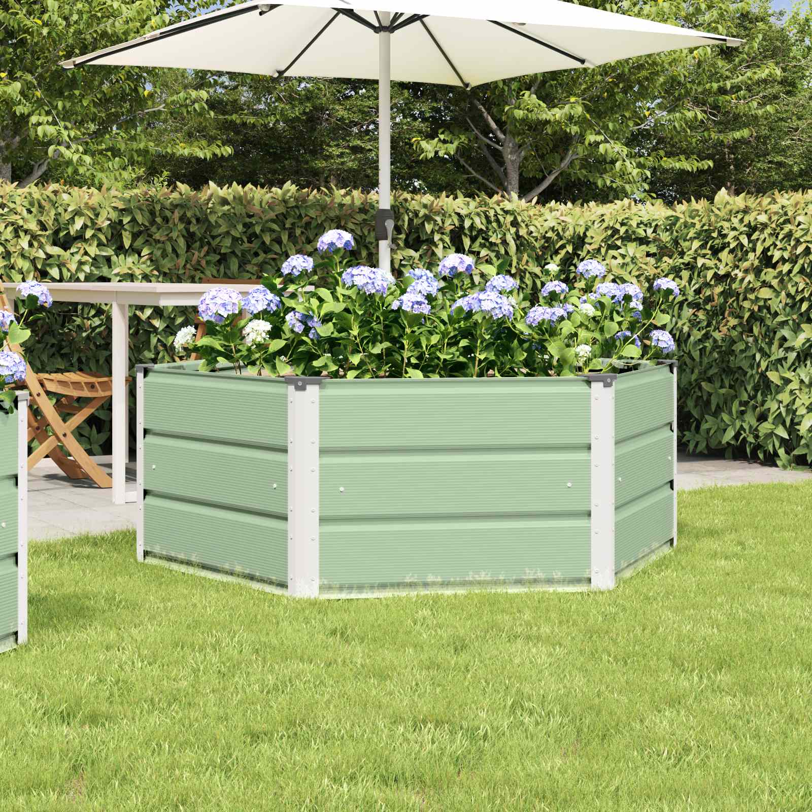 Vidaxx jardinière vert pastel 129 x 129 x 45 cm acier