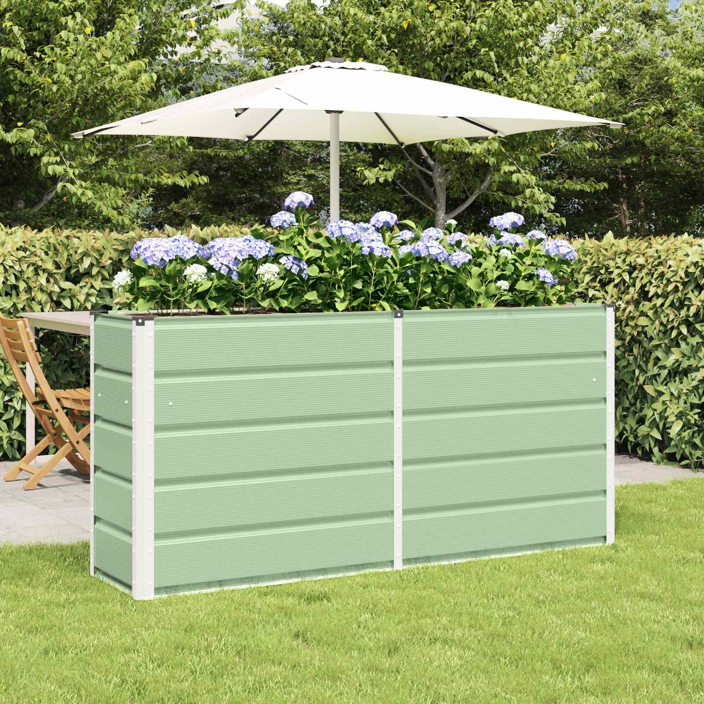 Vidaxx jardinière vert 160 x 40 x 75 cm acier