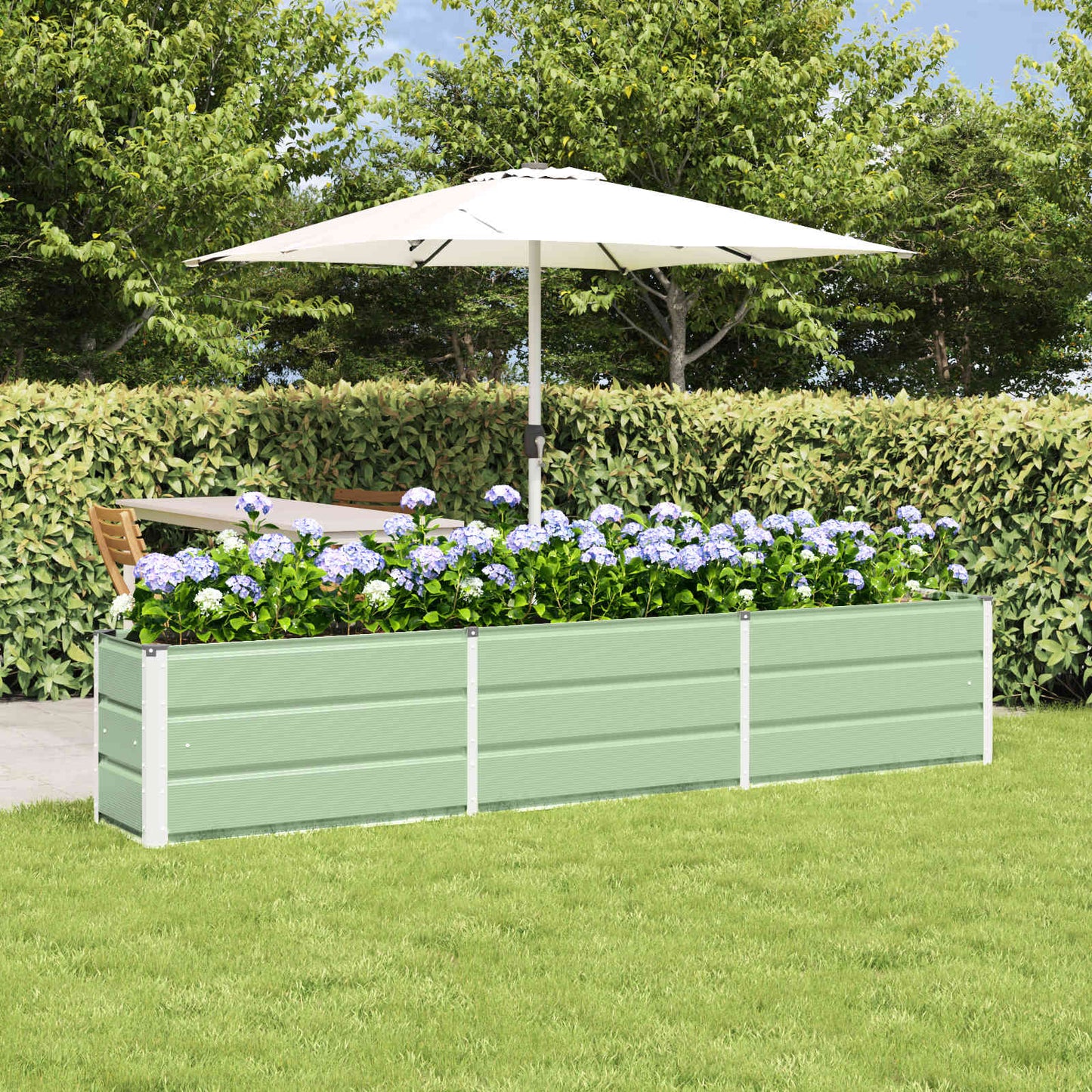 Vidaxx jardinière vert 240 x 40 x 45 cm acier