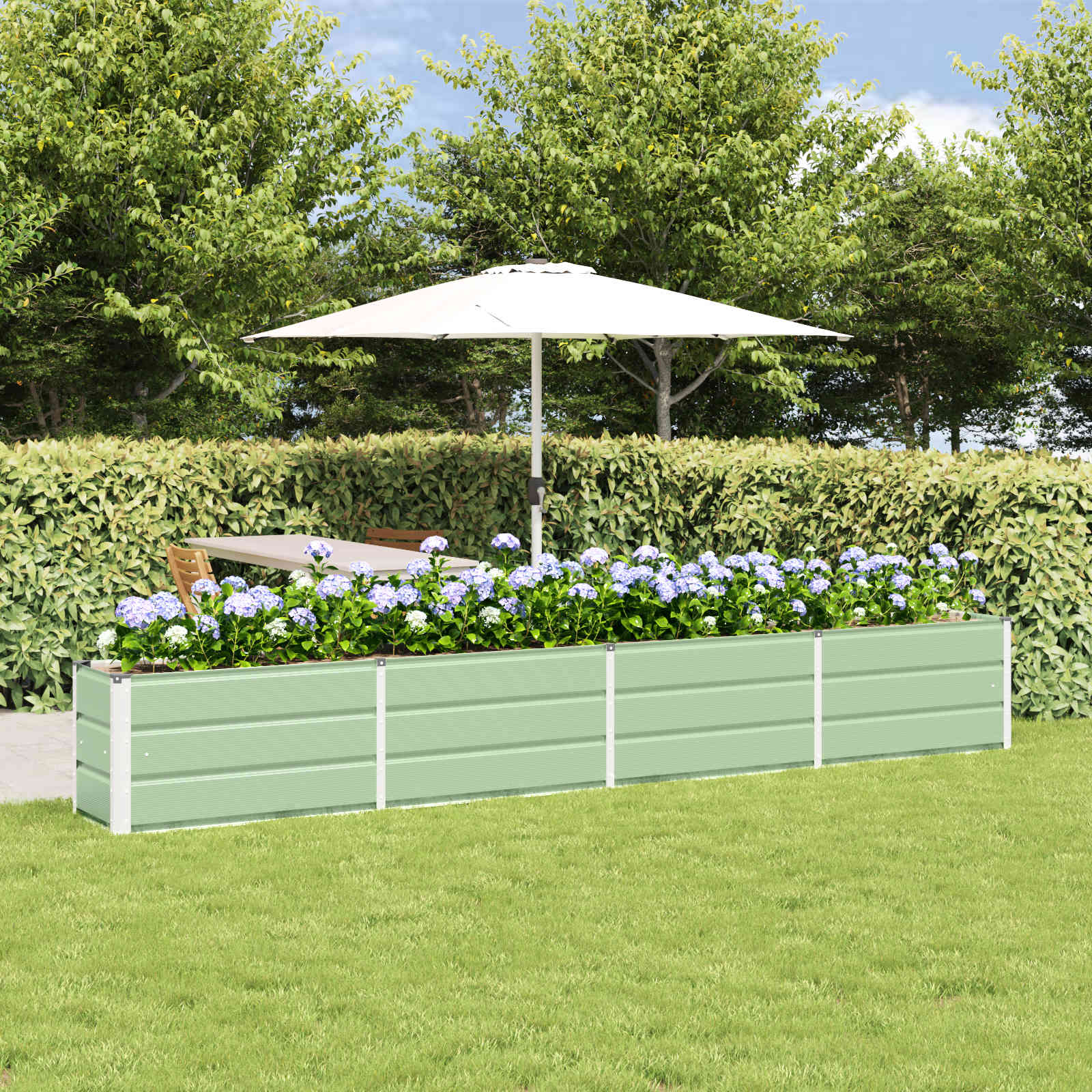 Vidaxx jardinière vert 320 x 40 x 45 cm acier