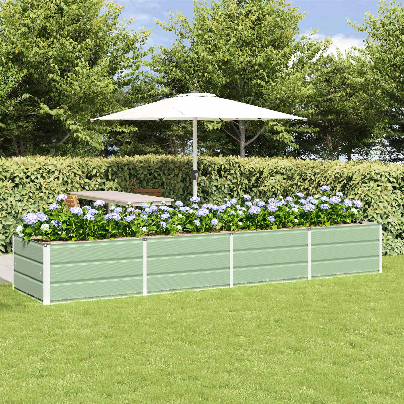 Vidaxx jardinière vert 320 x 80 x 45 cm acier