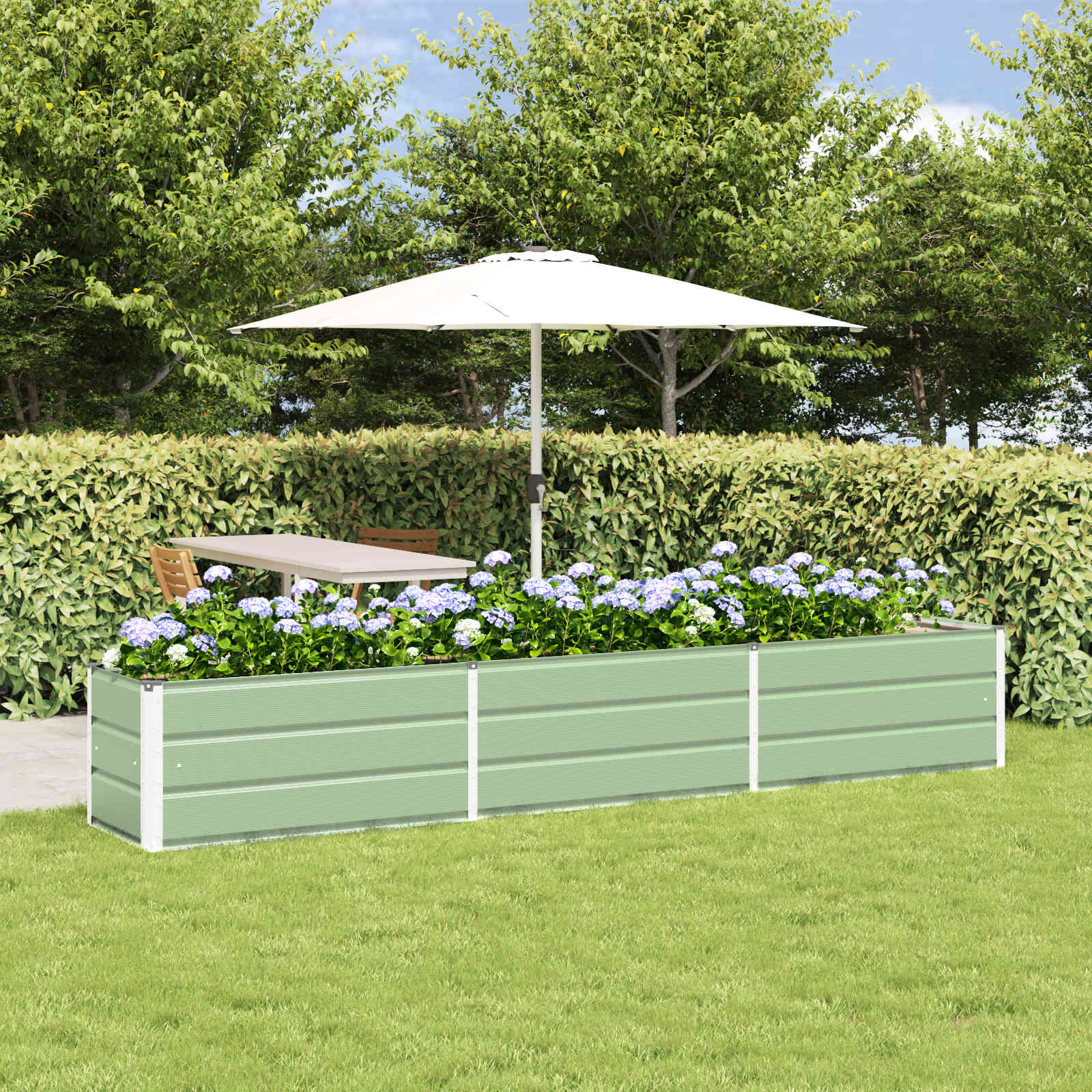 Vidaxx jardinière vert pastel 480 x 50 x 45 cm acier galvanisé