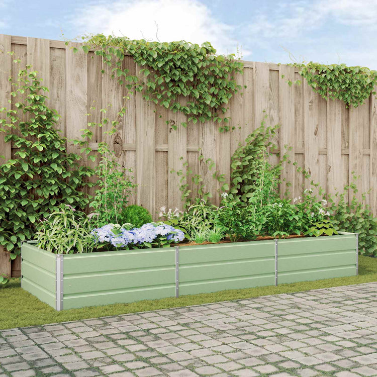 Vidaxx jardinière vert pastel 195 x 100 x 45 cm acier galvanisé