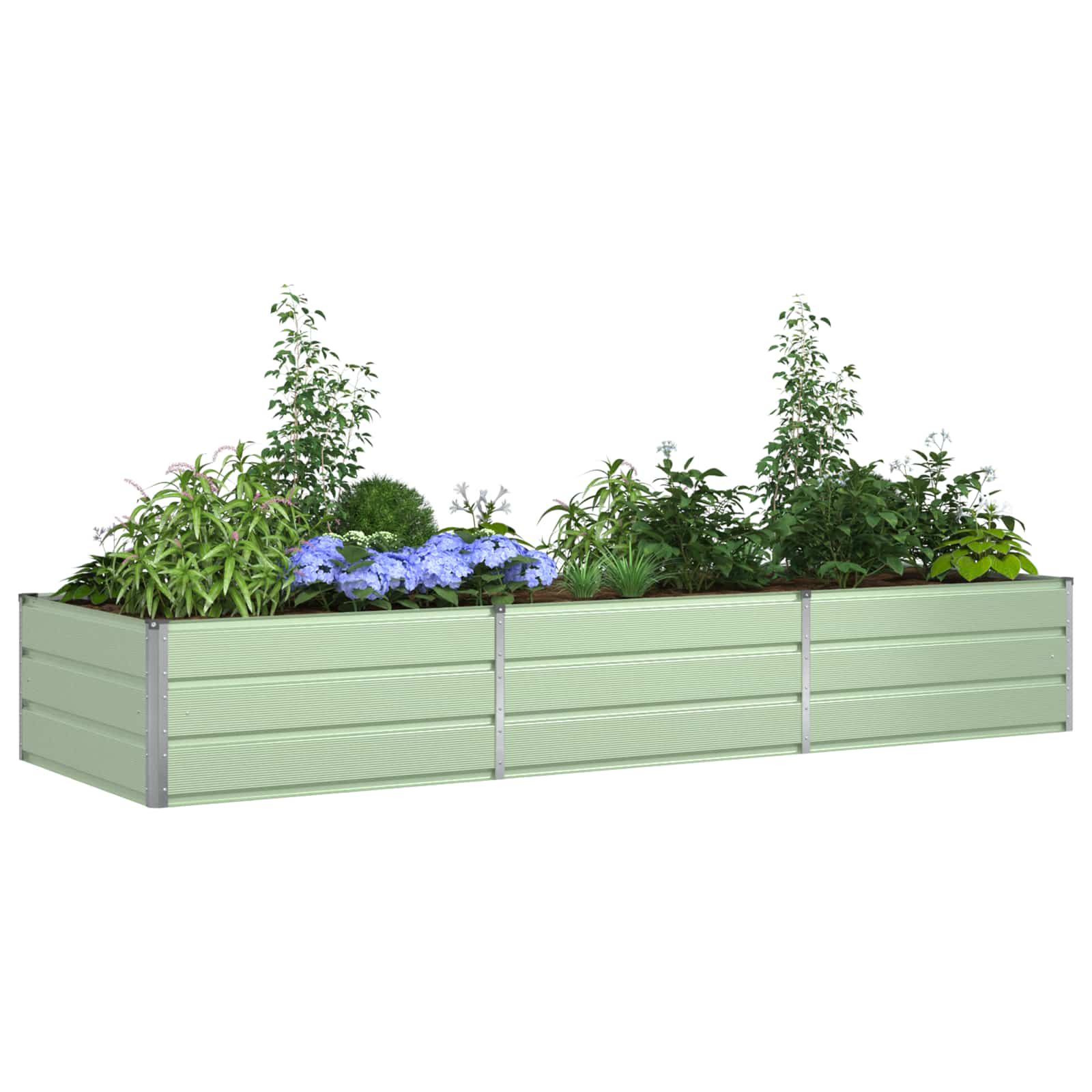 Vidaxx jardinière vert pastel 195 x 100 x 45 cm acier galvanisé