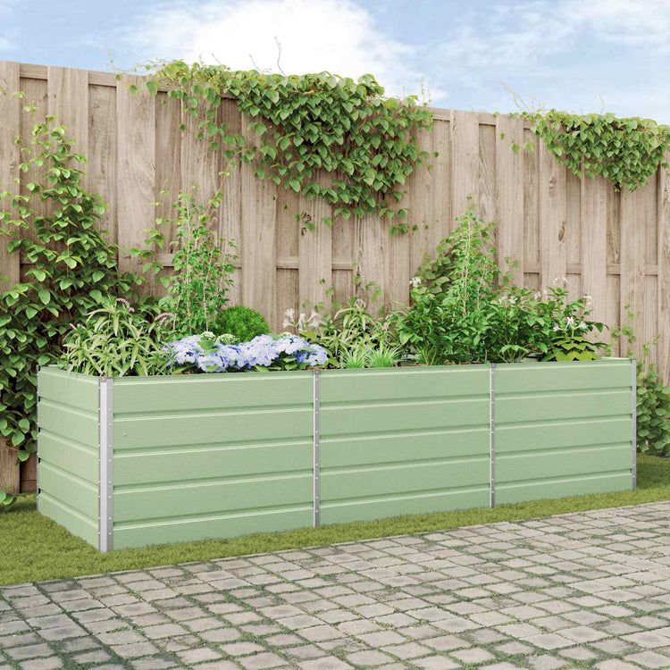 Vidaxx jardinière vert pastel 195 x 100 x 45 cm acier galvanisé