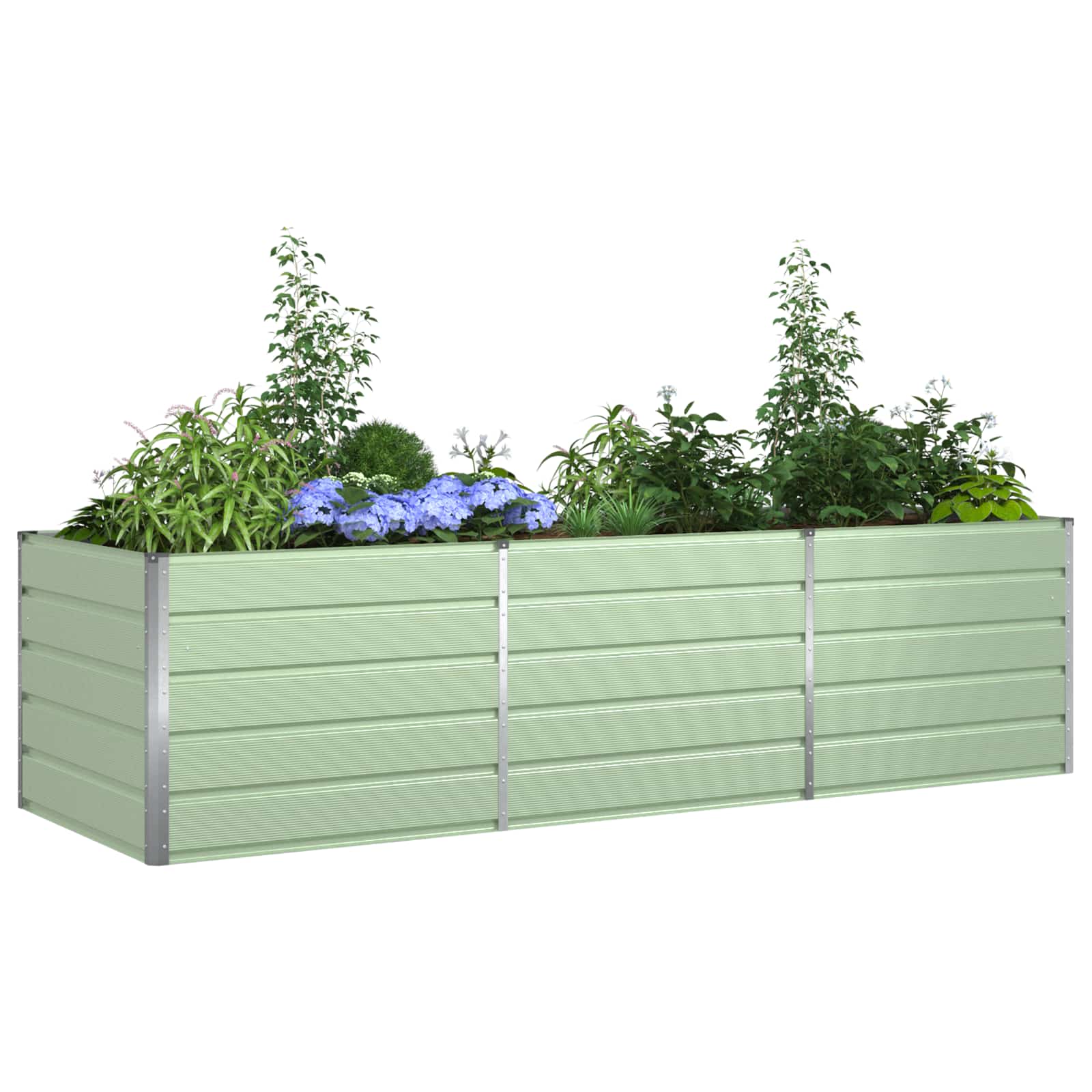 Vidaxx jardinière vert pastel 195 x 100 x 45 cm acier galvanisé