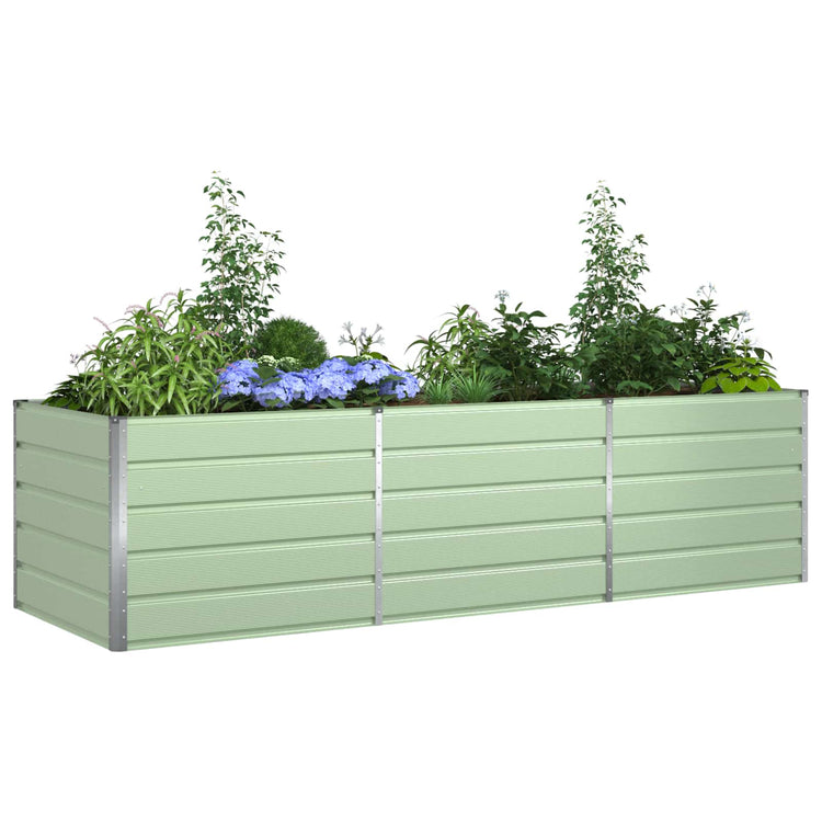 Vidaxx jardinière vert pastel 195 x 100 x 45 cm acier galvanisé