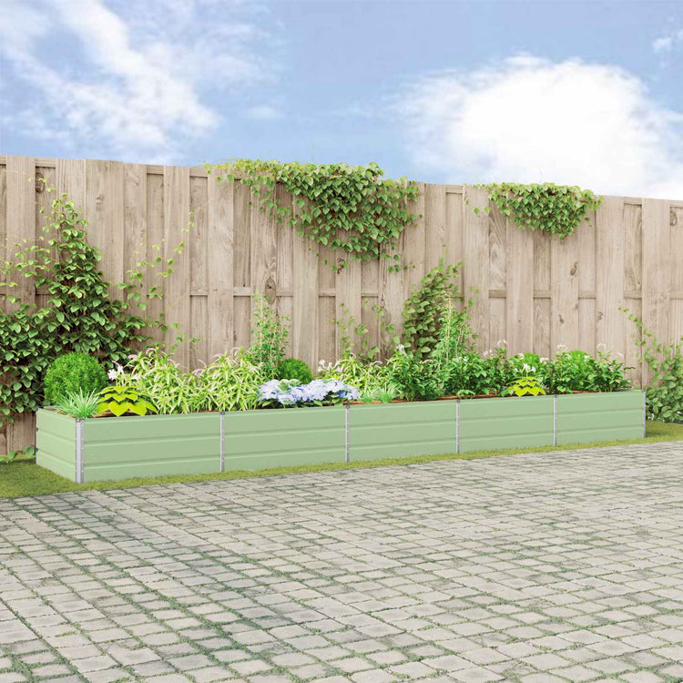Vidaxx jardinière vert pastel 195 x 100 x 45 cm acier galvanisé