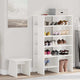 VidaXL armoire à chaussures avec étagère avec rangement 2 pcs bois d'ingénierie blanc