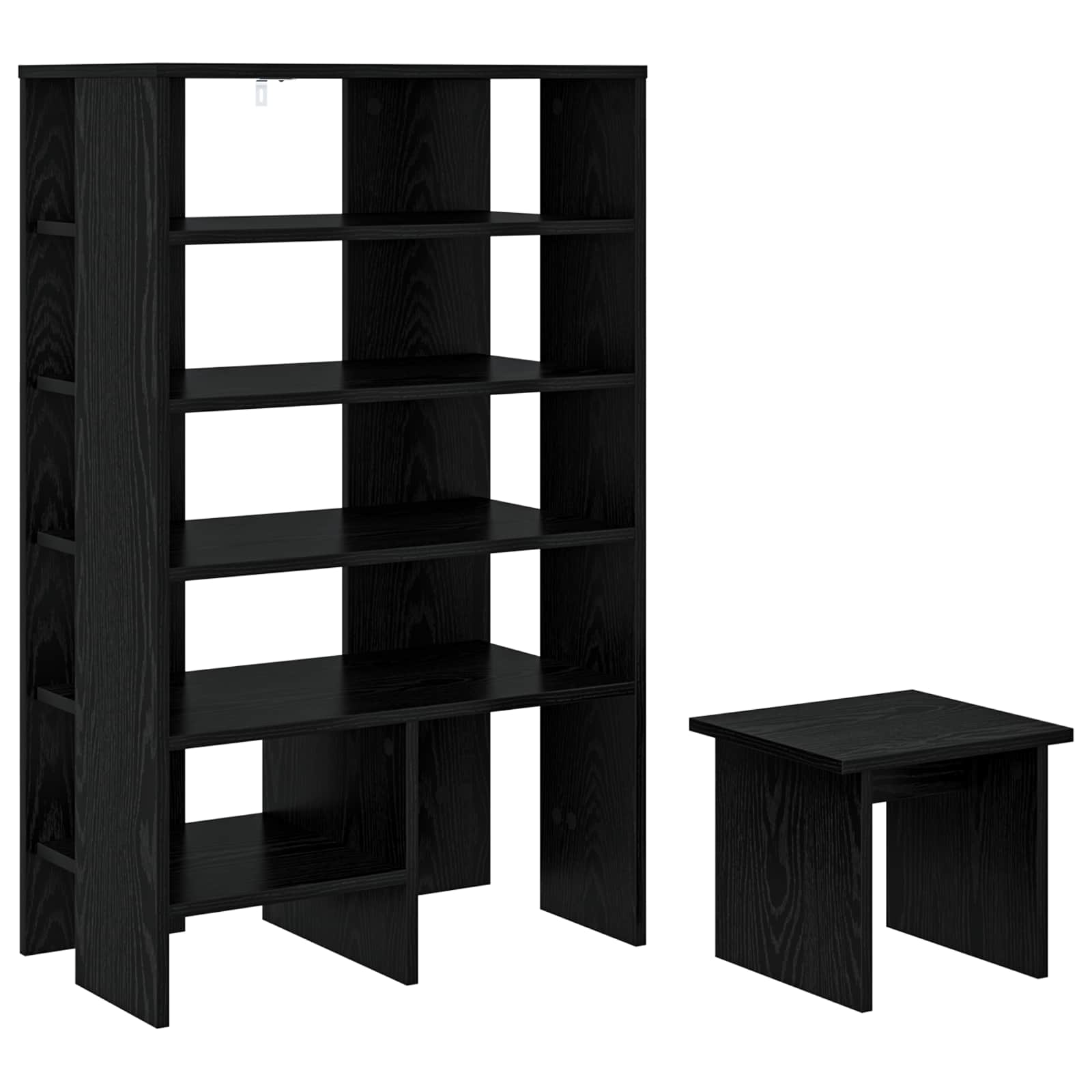 VidaXL armoire à chaussures avec étagère 2 pcs bois fini chêne noir