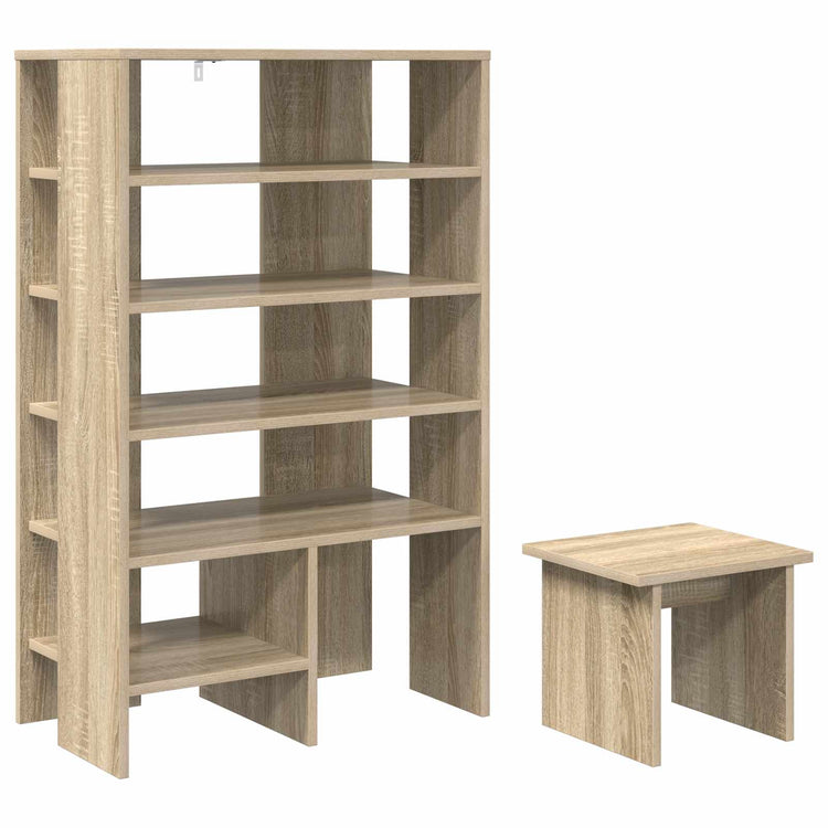 VidaXL armoire à chaussures avec étagère 2 pcs bois fini chêne sonoma