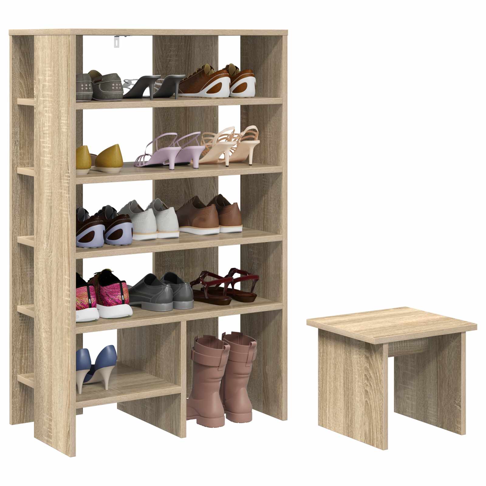 VidaXL armoire à chaussures avec étagère 2 pcs bois fini chêne sonoma