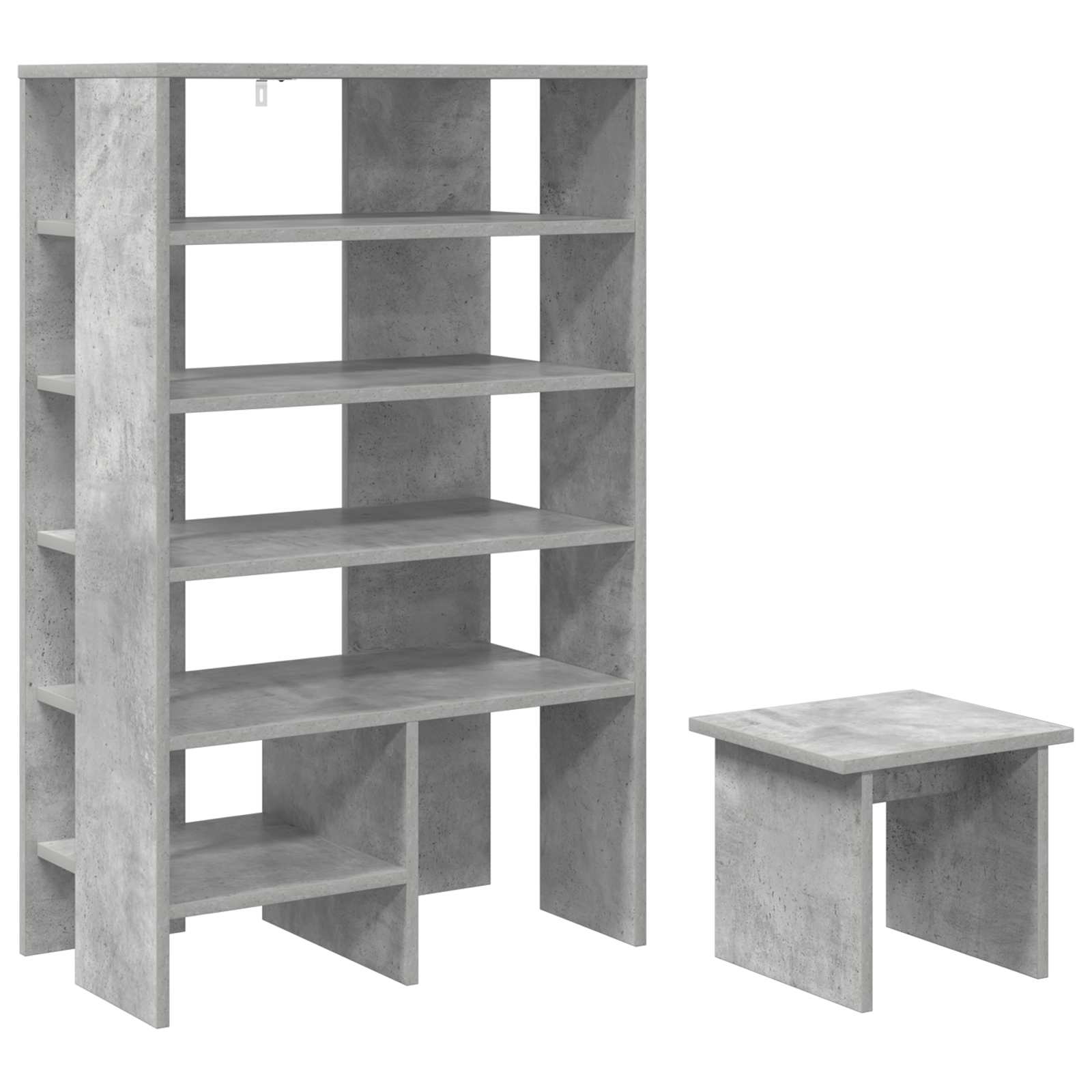 VidaXL armoire à chaussures avec étagère 2 pcs bois fini gris béton