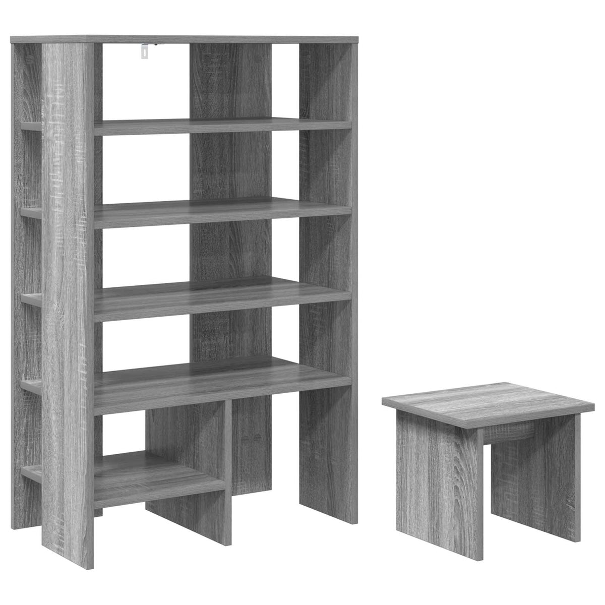 Vidaxl armoire à chaussures avec étagère 2 pcs bois fini sonoma gris