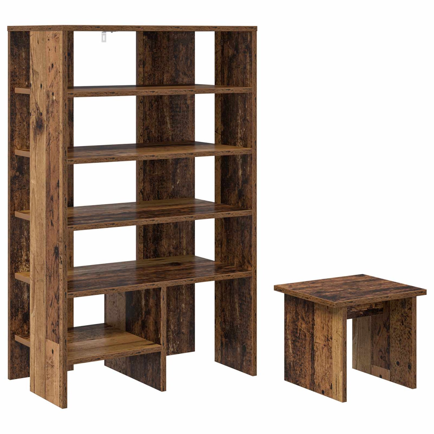 VidaXL armoire à chaussures avec étagère avec rangement 2 pcs vieux bois transformé