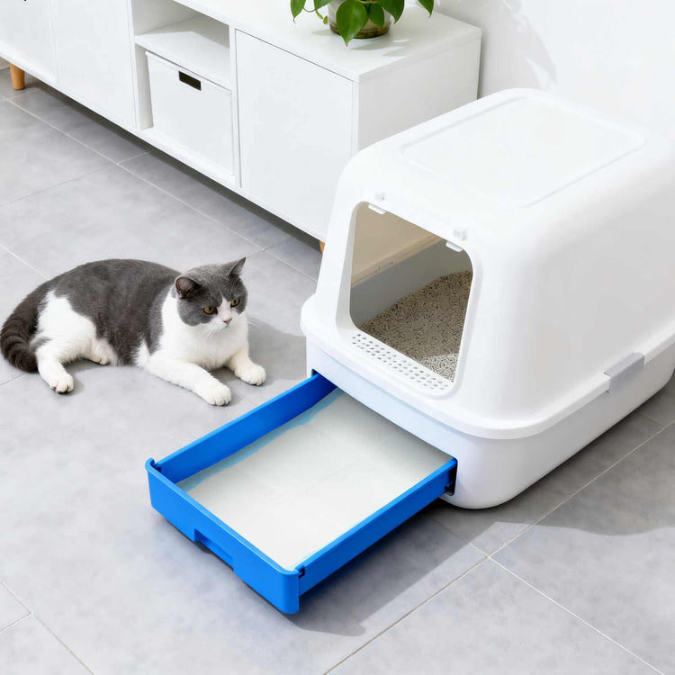 VidaXL tapis de dressage pour animaux de compagnie en tissu Non tissé 50 pièces bleu et blanc