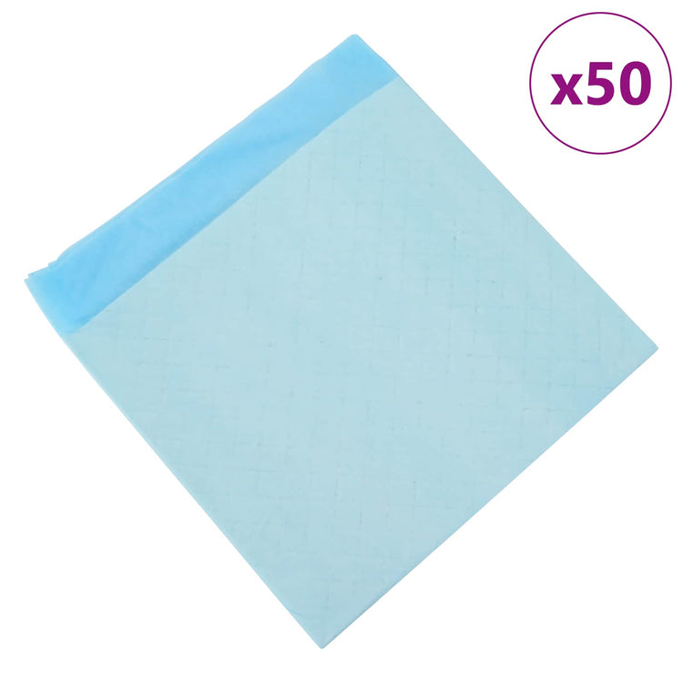 VidaXL tapis de dressage pour animaux de compagnie en tissu Non tissé 50 pièces bleu et blanc