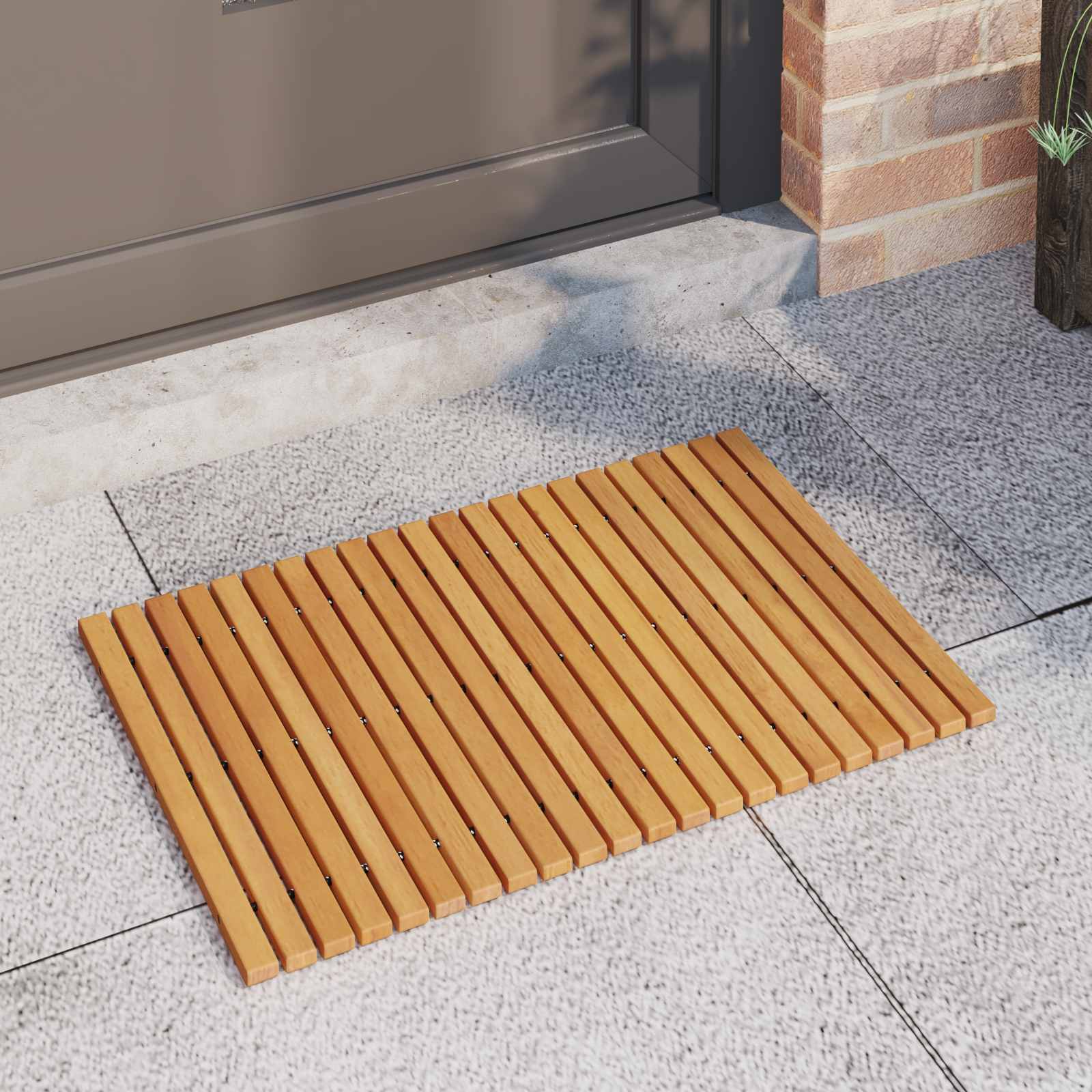 Vidaxx tapis de bain marron 60 x 40 cm bois d'acacia massif
