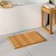 Vidaxxl tapis de bain uni marron 60 x 40 cm bois