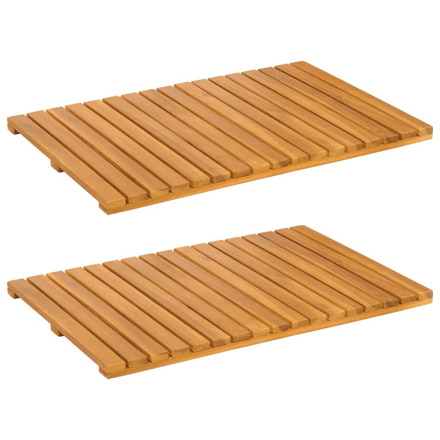 Vidaxxl tapis de bain uni marron 60 x 40 cm bois