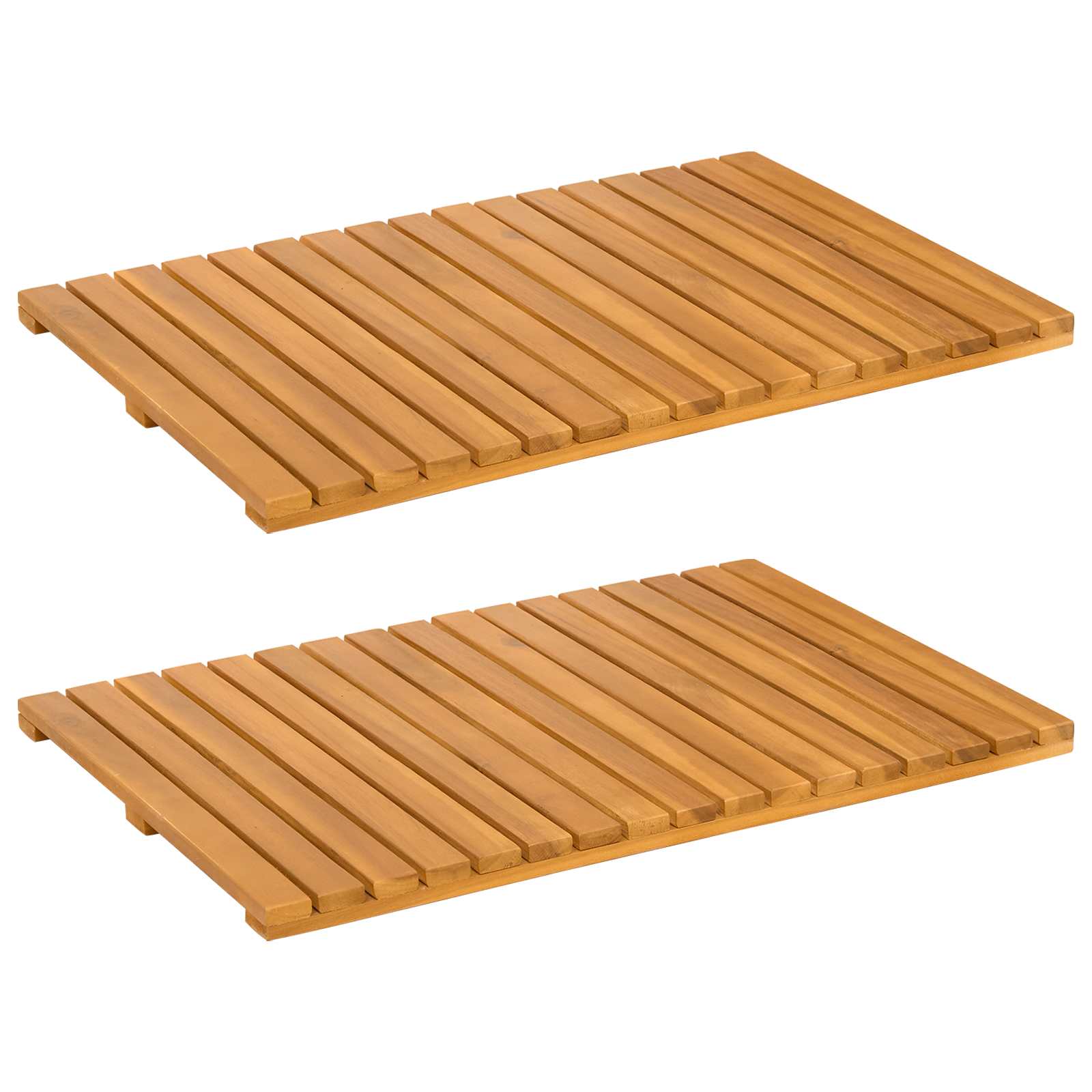 Vidaxxl tapis de bain uni marron 60 x 40 cm bois
