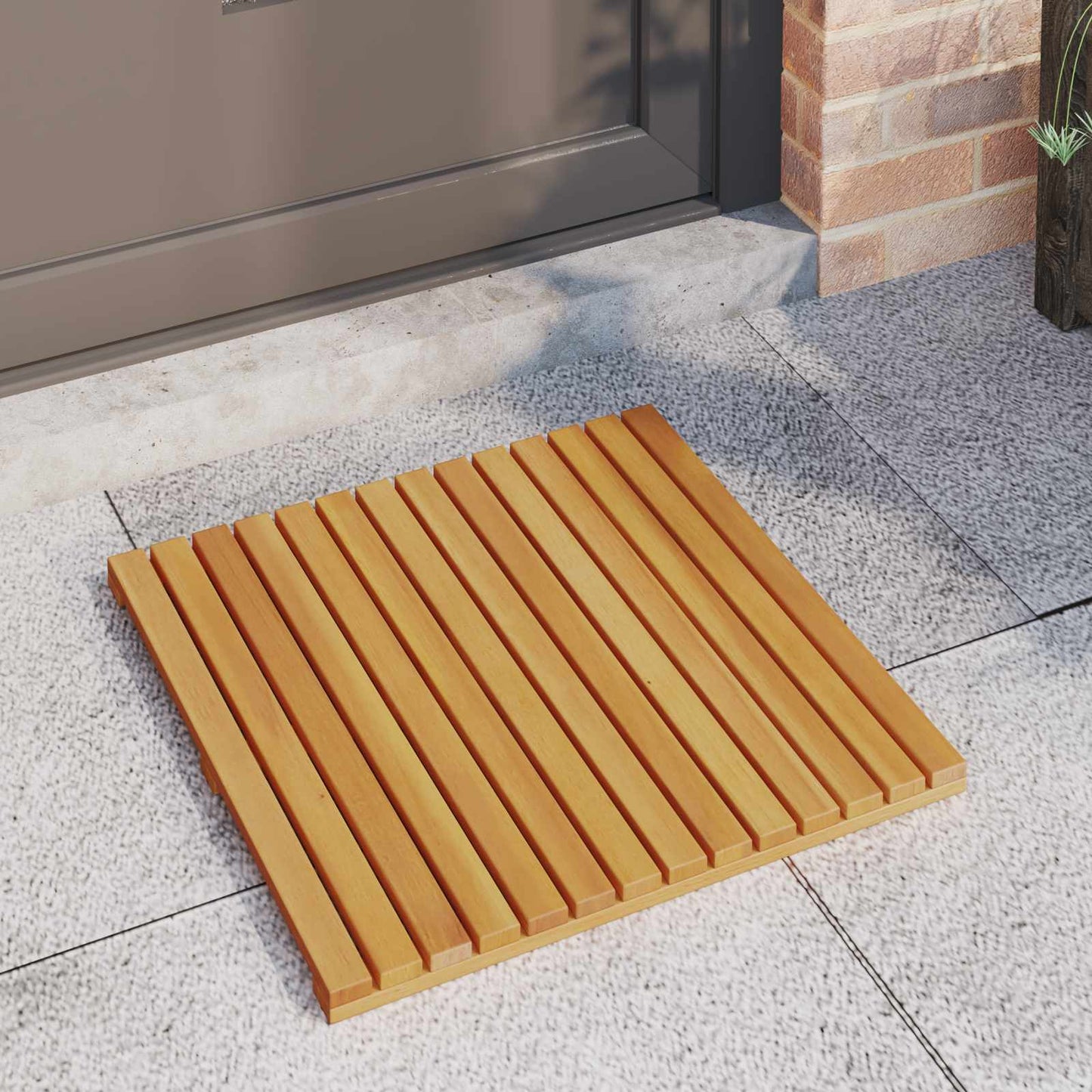 VidaXL tapis de bain uni marron 50 x 50 cm bois