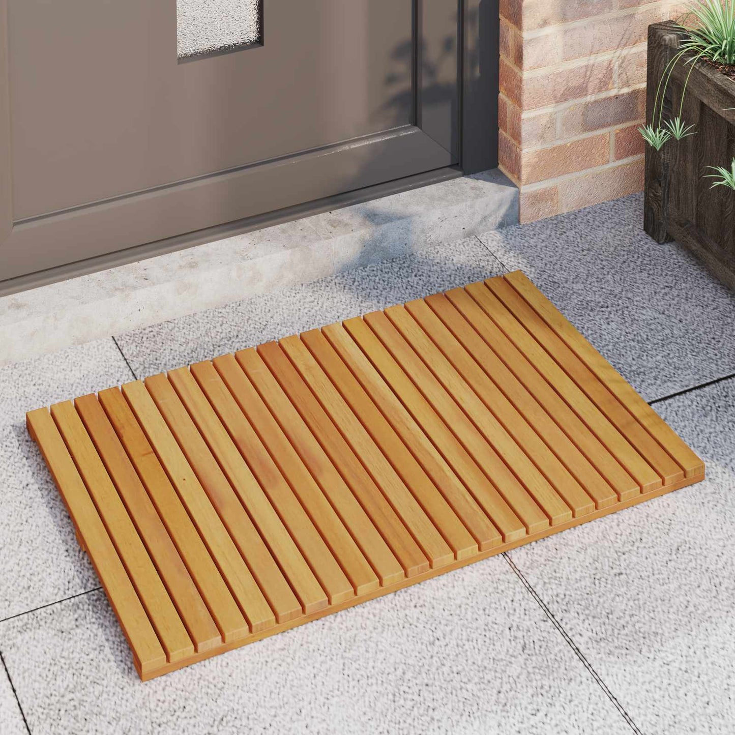 VidaXL tapis de bain uni marron 80 x 50 cm bois