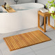 Vidaxxl tapis de bain uni marron 100 x 55 cm bois