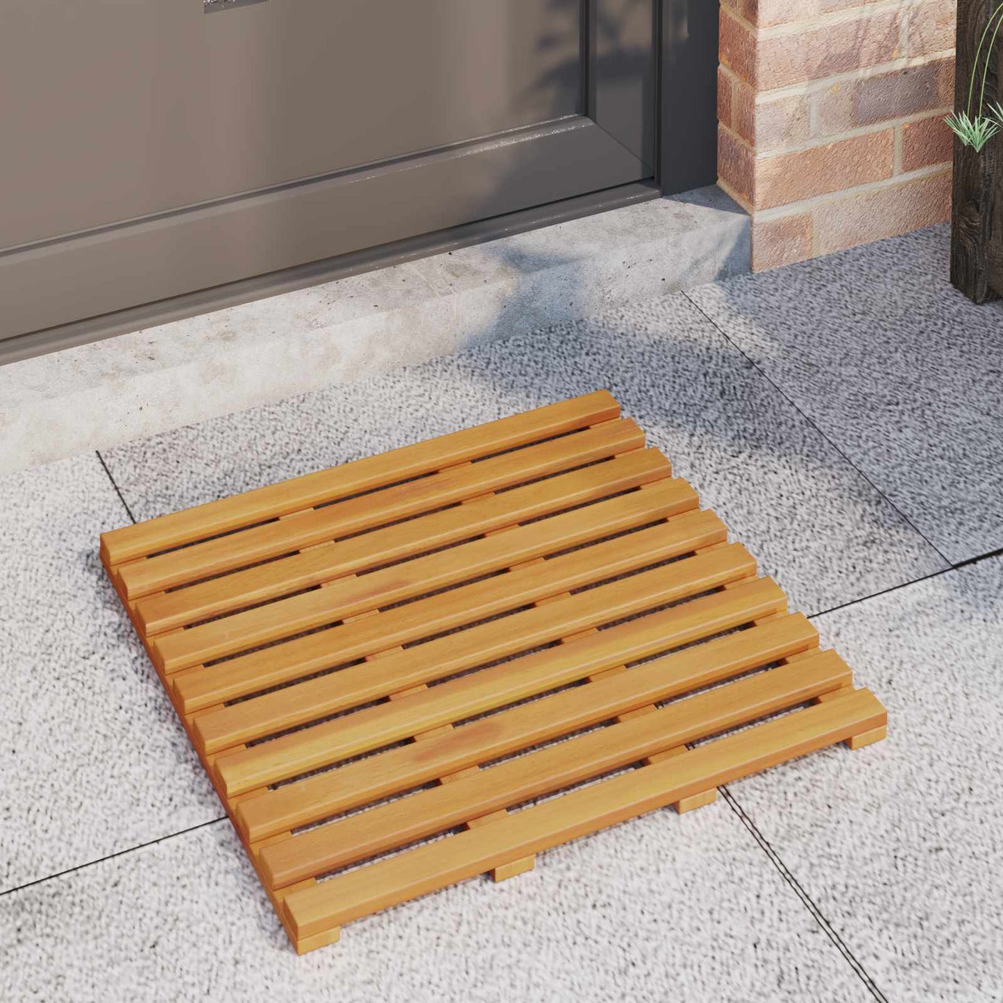 VidaXL tapis de bain uni marron 100 x 53 cm bois