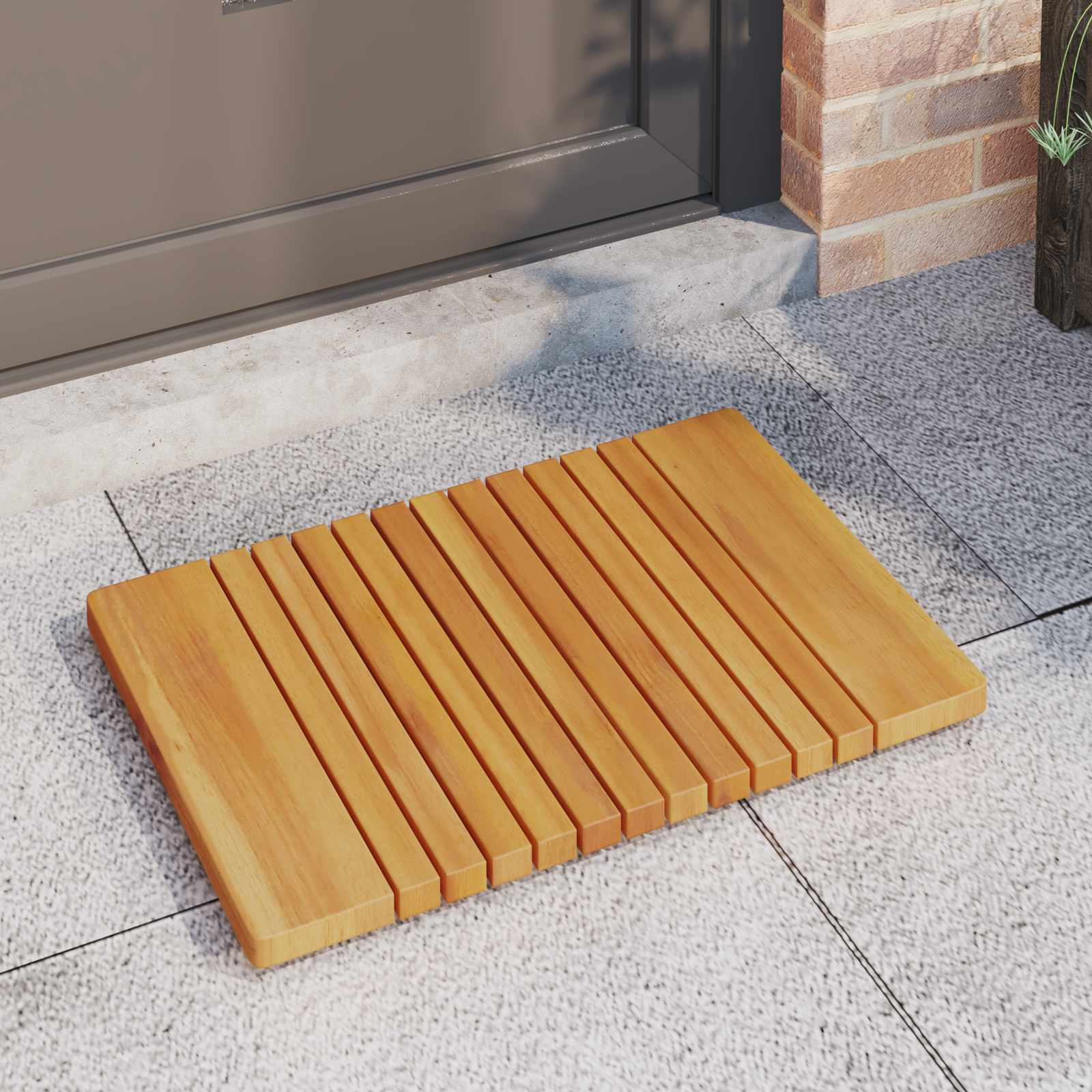 Vidaxxl tapis de bain uni marron 59 x 40 cm bois