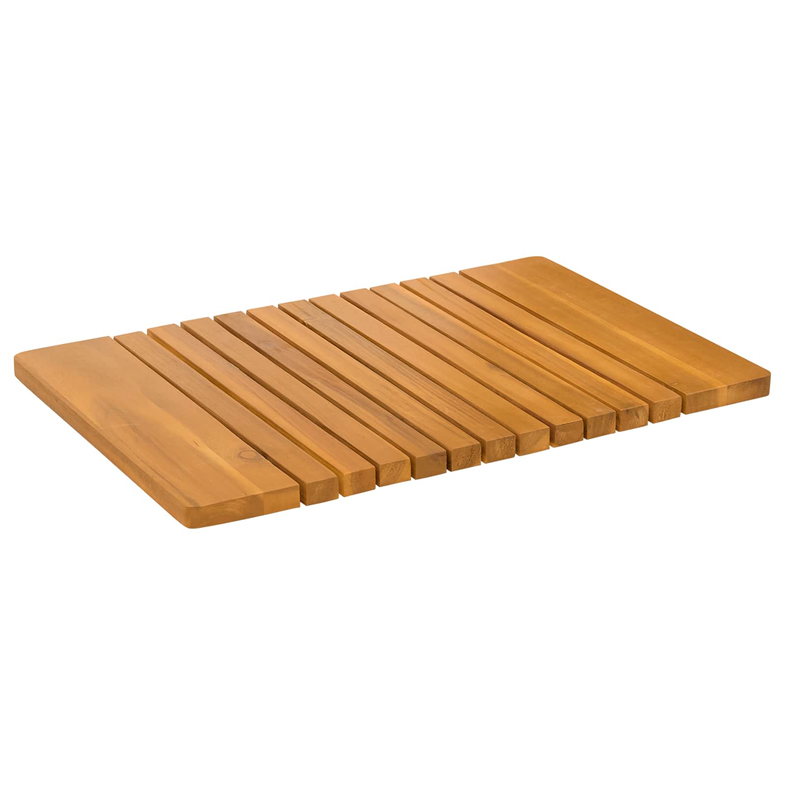 Vidaxxl tapis de bain uni marron 59 x 40 cm bois