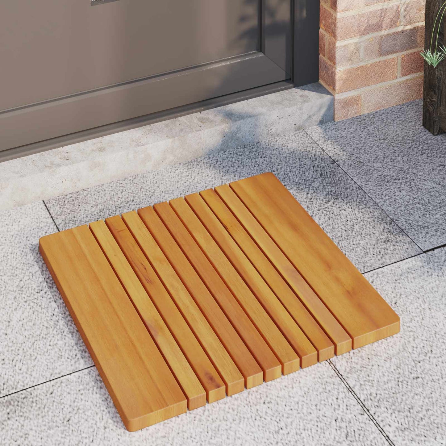 Vidaxxl tapis de bain uni marron 59 x 40 cm bois